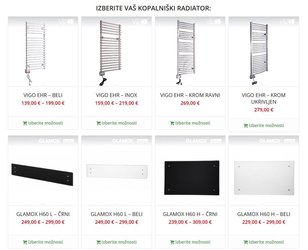 Trgovina - Kopalniški radiatorji Glamox & Vigo (www.silenos-ogrevanje.si)