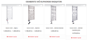 Kupaonski radijatori VIGO EHR